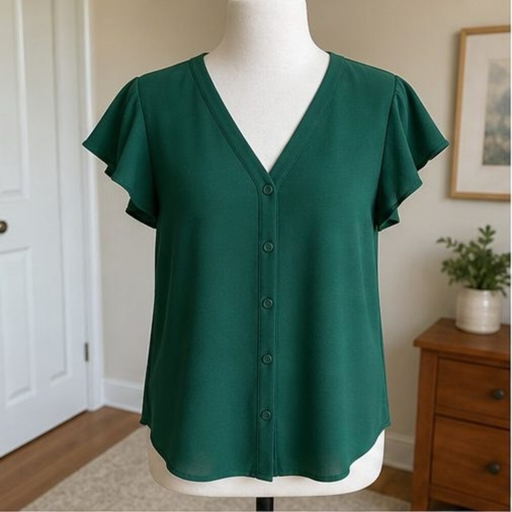 Emerald Smocked Top